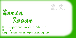 maria kovar business card